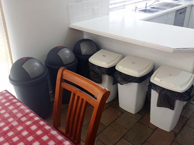 Dining room with table for six